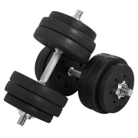 Soozier 66 lbs Adjustable Dumbbells Weight Set Dumbbell Hand Weight Barbell for Body Fitness Lifting Training for Home Office Gym, Black(m-11)