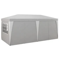 Outsunny 19 x 10' Pop Up Canopy with Removable Sidewalls, Windows, Height Adjustable Ez Up Canopy for Outdoor Events, Party, Gray(m-11)