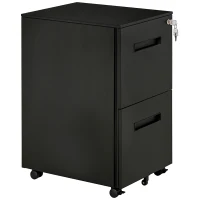 Vinsetto File Cabinet, Vertical Filing Cabinet with Adjustable Partition for A4 Letter Size, Lockable for Office, Black(m-11)