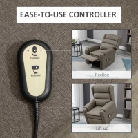 HOMCOM Lift Chair for Elderly, Power Chair Recliner with Footrest, Remote Control, Side Pockets for Living Room, Brown(m-6)