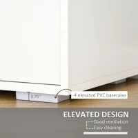 HOMCOM Storage Cabinet with 2 Drawers and 2 Cabinet Free Standing, Kitchen Cabinet Sideboard Buffet Table for Living Room, White(m-6)