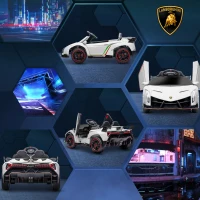 Aosom Lamborghini Veneno Licensed 12V Electric Kids Ride on Car with Bluetooth, Remote, White(m-8)
