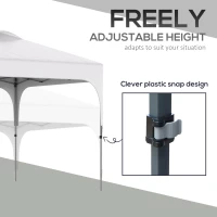 Outsunny 10' x 10' Pop Up Canopy Tent with Wheeled Carry Bag and 4 Sand Bags, Instant Sun Shelter, Tents for Parties, Height Adjustable, for Outdoor, Garden, Patio, White(m-6)