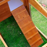 PawHut 2-Story Wooden Rabbit Hutch Backyard Bunny Cage Small Animal  House with Outdoor Run(m-9)