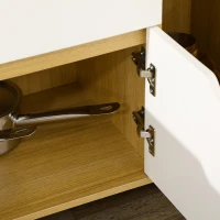 HOMCOM Modern Microwave Stand, Microwave Cabinet with Drawer, Storage Cupboards and Cable Hole for Kitchen, Dining Room, White(m-11)