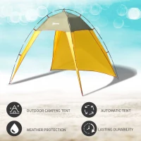 Outsunny 7x7x5.5ft Outdoor Folding Beach Tent Sun Shade Shelter Patio Camping Canopy Fast Pitch Tent(m-5)