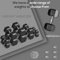 Soozier 2 x 50lbs Hex Dumbbell Set of 2, Rubber Weights Exercise Fitness Dumbbell with Non-Slip Handles, Anti-roll, for Women or Men Home Gym Workout(m-8)