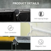 HOMCOM Cube Storage Organizer, DIY 20-Cube Modular Cabinet, Shoe Rack with Doors for Living Room, Black(m-9)