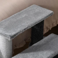 PawHut Cat Stairs for Bed, Couch 3 Steps, Small Cat Tree for Indoor Cats with Scratching Posts Toy Ball, 17.5" x 15.5" x 19"(m-9)
