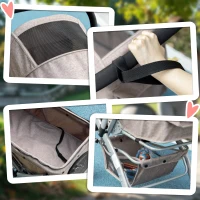 PawHut 4 Wheels Pet Stroller w/ Reversible Handle, Foldable Dog Cat Travel Carriage w/ EVA Wheels Basket Storage Bag 3-stage Canopy Brown(m-9)