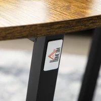 HOMCOM 2-Tier Round Coffee Table with Storage Shelf, Industrial Center Table with Steel Frame for Living Room, Rustic Brown(m-9)