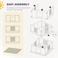 PawHut Dog Whelping Box with Washable Pee Pad, Adjustable Height Door, for Large Breed Dogs, 49" x 47" x 19"(m-7)