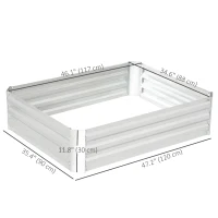 Outsunny Galvanized Raised Garden Bed, 4' x 3' x 1' Outdoor Metal Planter Box, Raised Bed for Growing Flowers and Herbs(m-3)