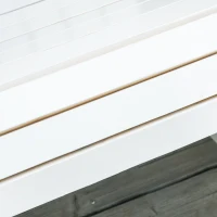 Outsunny Wooden Adirondack Rocking Chair Outdoor Lounge Chair Fire Pit Seating with Slatted Wooden Design, Fanned Back, White(m-8)