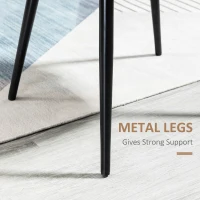 HOMCOM Set of 2 Mid-Back Dining Chair, Mid-Back Velvet-touch Upholstery Kitchen Chair for Living Room Dining Room, Cream White(m-6)