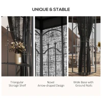 Outsunny 10x12 Gazebo with Shelves, Double Roof, and Netting for Outdoor Use, Perfect for Family Gatherings, Gray(m-4)