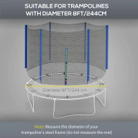 Soozier Trampoline Net Enclosure, Trampoline Netting Replacement with Zippered Entrance for 8ft Round Trampoline(m-4)