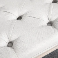 HOMCOM 32" Linen Upholstered Bedroom Bench, French End of Bed Bench with Thick Padded Cushion and Wooden Legs, Cream White(m-9)