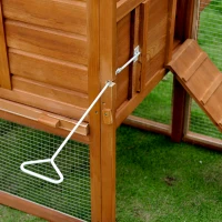 PawHut 66" Chicken Coop Kit Wooden Chicken House Rabbit Hutch Poultry Cage Hen Pen Backyard with Outdoor Run and Nesting Box(m-8)