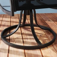 Outsunny 2-Piece Swivel Patio Dining Chairs, 360° Swivel Rocking Outdoor Chairs with Curved Armrests, Breathable Mesh Seat & S Shape Backrest for Yard, Lawn, Porch, Black(m-10)