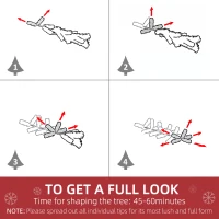 HOMCOM 7 Foot Snow Flocked Artificial Christmas Tree with 240 Fir Realistic Branches, Auto Open, Green(m-6)