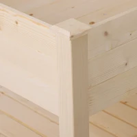 Outsunny 36" x 36" Raised Garden Bed with Storage Shelf, 2 Tiers Elevated Wooden Planter Box Stand for Vegetable Flower Herb, Indoor Outdoor Usage, Patio, Backyard, Natural(m-8)