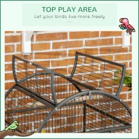 PawHut 66" Bird Cage Parrot Cage for Conures, Cockatiels, Parrotlet with Play Top, Rolling Stand, Pull Out Tray, Storage Shelf(m-4)