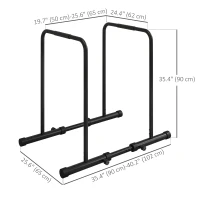 Soozier Adjustable Dip Station, Push Up Bars with 6 Width and 2 Height Levels for Home Gym Fitness Workout(m-3)