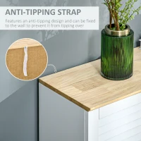 HOMCOM Storage Cabinet Kitchen Sideboard with Louvered Doors, Freestanding Bathroom Cabinet, White(m-7)