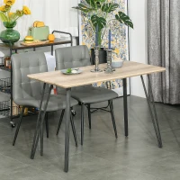 HOMCOM Rustic Rectangular Dining Table Kitchen Table with Metal Hairpin Legs for Dining Room, or Living Room 47.25" x 23.5" x 29.5", Natural(m-7)