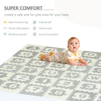 Qaba Kids Foam Puzzle Number and Letter Baby Alphabet Play Mat Learning Toy with Puzzle Pieces Inside Each Interlocking Tile, 35 Sq. Ft.(m-4)