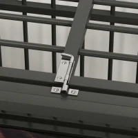 PawHut 37" Heavy Duty Dog Crate, Foldable Dog Cage on Wheels with Double Locks, Removable Tray, Openable Top, Double Doors, Indoor Outdoor Use, for Small and Medium Dogs - Black(m-10)