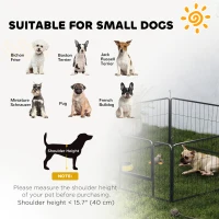 PawHut Heavy Duty Dog Playpen with Door for Small Dogs, 6 Panels, 23.5"H(m-7)