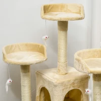 PawHut 71-Inch Multi Level Scratching Cat Tree Kitty Condo  Activity Center with Toys, Beige(m-9)