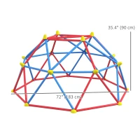 Outsunny 6 FT Climbing Dome Geometric Jungle Gym w/ Rust and UV-Resistant Steel, Up to 396 lbs, for 1-4 Children Aged 3-8 Years(m-3)