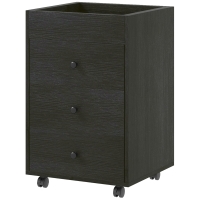 HOMCOM 3 Drawer File Cabinet on Wheels Mobile Home Office Storage Cabinet with Top Tray Under Desk Printer Stand, Walnut
