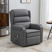 HOMCOM Lift Chair for Elderly, Power Chair Recliner with Footrest, Remote Control, Side Pockets for Living Room, Grey(m-9)