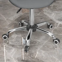 HOMCOM Modern Hydraulic Moon Salon Stool Rolling Swivel Chair Massage Spa Tattoo Pub Bar Stool, Grey(m-10)