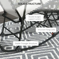 Outsunny 2pc Patio Foldable Rocking Chair Set w/ Breathable Mesh Seat & Backrest, Headrest for Park, Backyard, Garden, Cream(m-5)