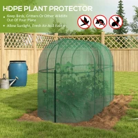 Outsunny 9.8' x 3.3' Plant Protector Tent, Crop Cage with Zipped Door and Ground Stakes for Garden, Yard, Lawn(m-4)