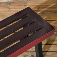 Outsunny 2 Pieces Patio Wooden Bench, Outdoor Garden Bench with Slatted Seat, Front Porch Loveseat for Conservatory, Garden, Poolside, Deck, Brown(m-9)