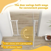 PawHut Dog Gate, Walk Through Pet Gate w/ Small Pet Door, Auto Close, for Doorways, House, Stair, 30"-41" W x 42" H(m-7)