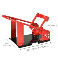 HOMCOM Motorcycle Wheel Chock with 12 Adjustable Pre-Drilled Holes, 990 lbs Capacity, Red(m-3)