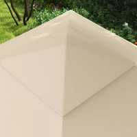 Outsunny Outdoor Patio Pop Up Canopy Gazebo Shelter with Zipper Netting, Carry Bag, 11' x 11', Beige(m-9)