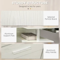 HOMCOM 47" Computer Desk with Keyboard Tray and Storage Drawers, Home Office Workstation Table with Storage Shelves, White Wood Grain(m-5)