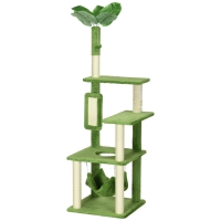 PawHut Cat Tree for Indoor Cats with Hammock, Cat Tower, Green