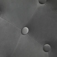 HOMCOM Modern Makeup Vanity Chair Round Tufted Swivel Accent Chair with Chrome Frame Height Adjustable for Living Room, Bedroom Gray(m-9)