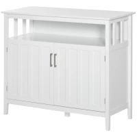 HOMCOM Sideboard Buffet Cabinet, Coffee Bar Cabinet with 2 Doors and Adjustable Shelves, Console Table for Kitchen Entryway Living Room, White(m-11)