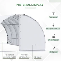 Outsunny 20' x 10' x 7' Large Walk-in Greenhouse, Steel Frame, PE Cover, 2 Doors, Outdoor Tunnel Hoop Hot House Kit for Tropical Plants, Flowers, Herbs and Vegetables, White(m-4)