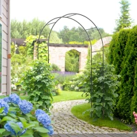 Outsunny 7.9FT Garden Arch Trellis, Metal Arch, Outdoor Garden Arbor for Climbing Plants, Wedding Decoration(m-1)